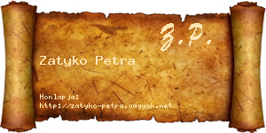 Zatyko Petra névjegykártya